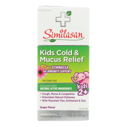 Similasan Kid's Cold Syrup - Mucus Relief - 4 Fl Oz