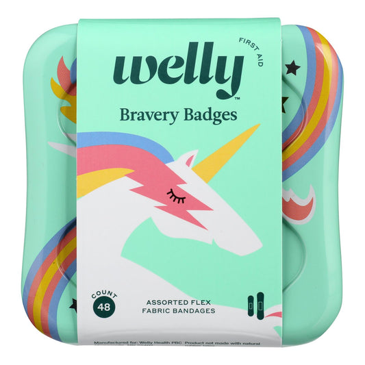Welly First Aid Bravery Bandages Rainbow, 48 Ct