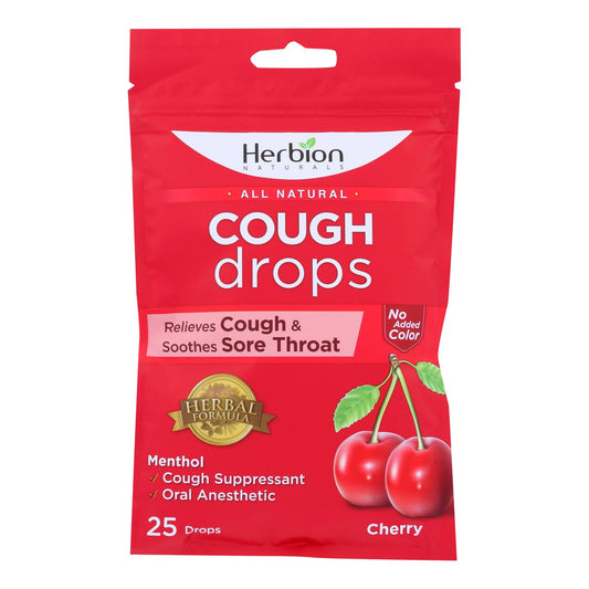 Herbion Naturals Cough Drops Cherry, 25 Ct