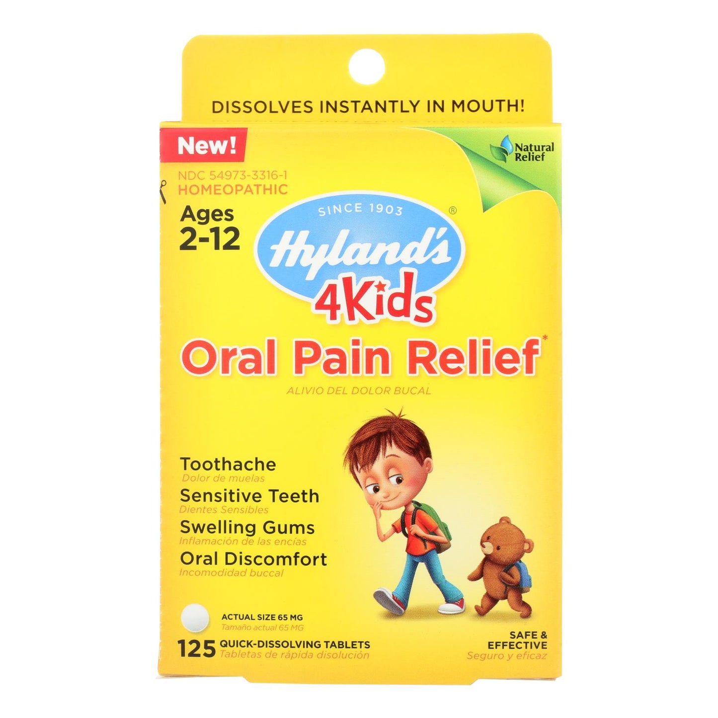 Hylands Homeopathic - 4kids Pain Relf Oral - 1 Each - 125 Tab