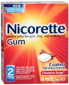 Nicorette 2 mg Strength Gum, Cinnamon Surge, 100 ct.