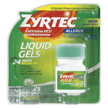 Zyrtec Cetirizine 10 mg Liquid Gels Allergy Relief, 25 ct.