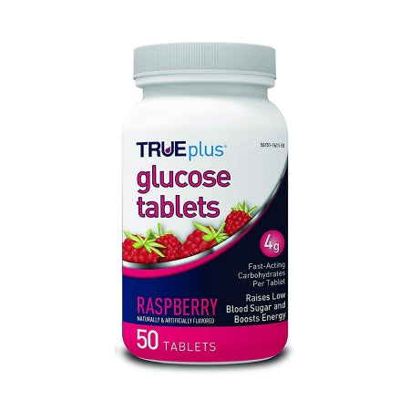 Glucose Supplement TRUEplus* 50 per Bottle Chewable Tablet Raspberry Flavor (BT)