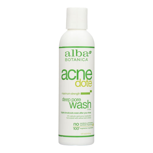 Alba Botanica Acnedote Maximum Strength Deep Pore Wash, 6 Oz