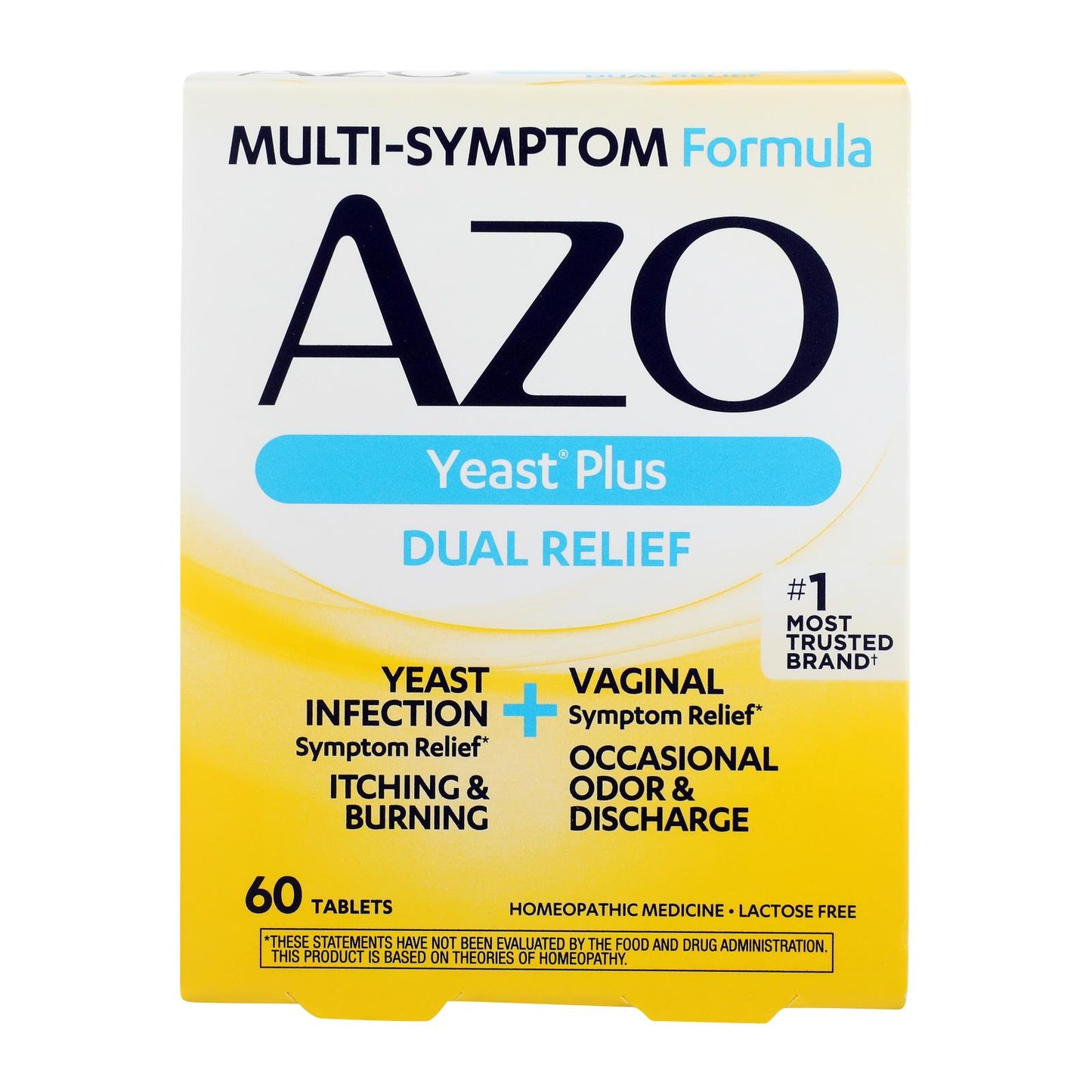 Azo Yeast Plus Dual Relief Multi-Symptom Formula, 60 Tablets