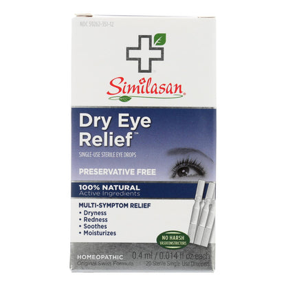 Similasan Dry Eye Relief Drops, 20 Sterile Single-use Droppers