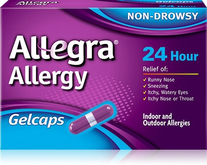 Allegra 180 mg Strength Gelcap 8 per Box