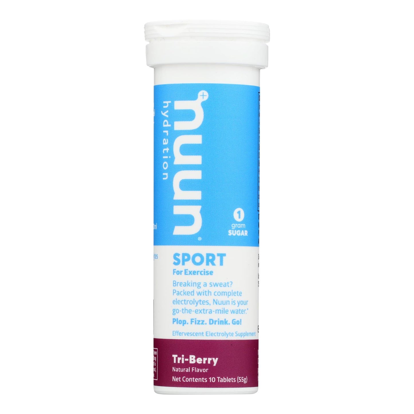 Nuun Hydration Electrolyte Tablets, Tri-Berry, 10 tablets each, Case Of 8