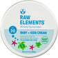 Raw Elements Baby and Kids Mineral Sunscreen Cream Tin, SPF30, 3 fl. oz.