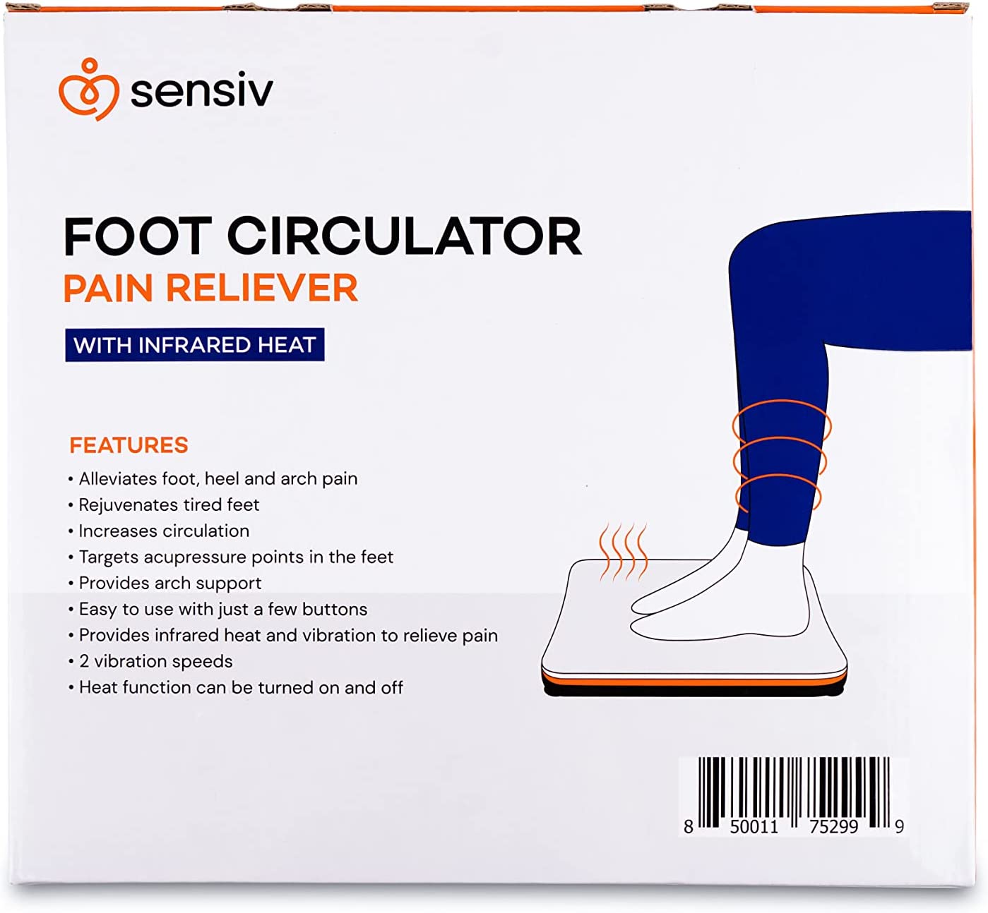 Masajeador de pies de acupresión Sensiv para la circulación sanguínea y el alivio del dolor para el dolor de pies y el alivio de la fascitis plantar Calor infrarrojo con vibración ajustable 
