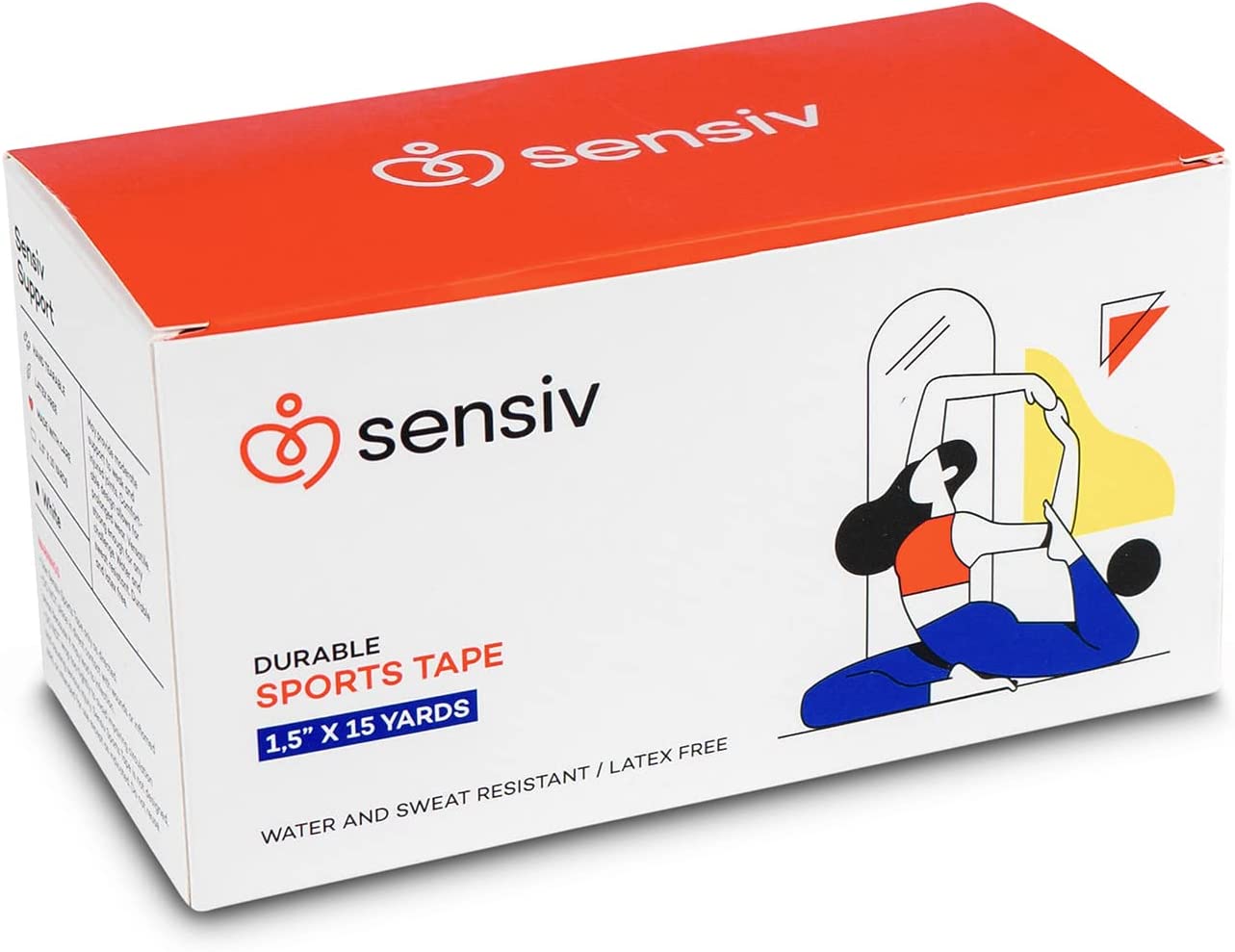 Sensiv Protect &amp; Support Sports Tape 1.5in×45ft - Paquete de 4 