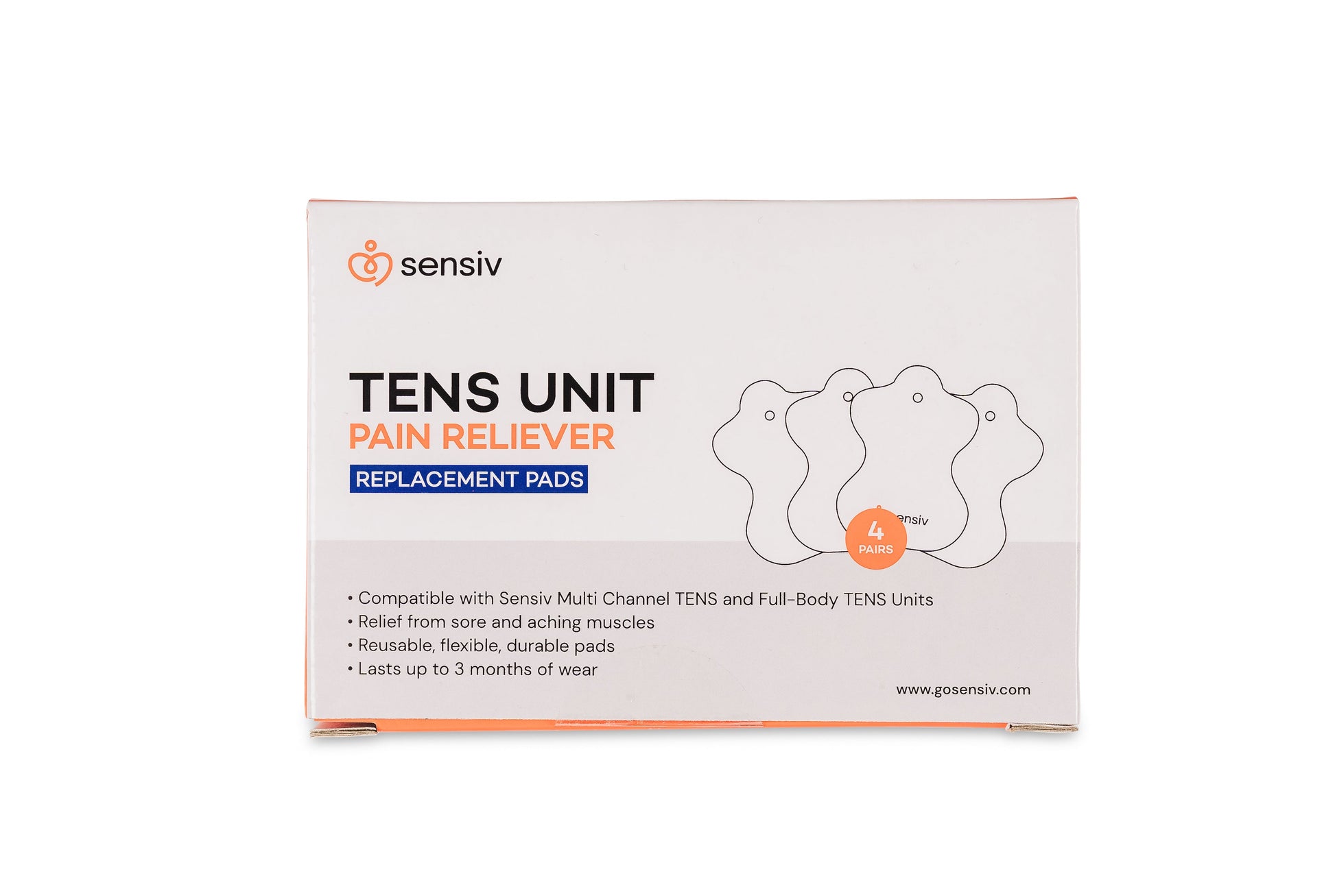 FSA-Approved Sensiv Tens Small Replacement Pads 4 Pairs (Use with Multi-Channel and Full-Body Units)