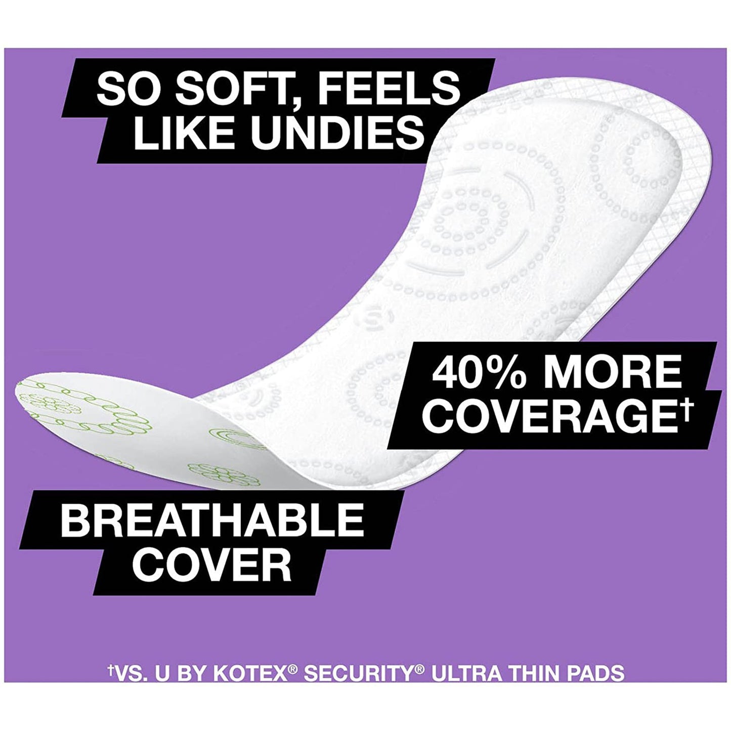 U by Kotex® Security® Lightdays® Liners, Extra-Coverage, 80 ct
