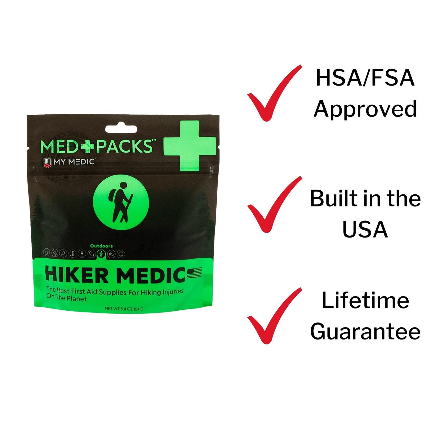 My Medic Med Packs First Aid Kit for Hikers, Portable Pouch