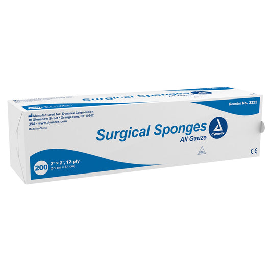 Dynarex® Cotton Gauze 12 ply Surgical Sponge, 2 x 2 Inch, 200 ct.