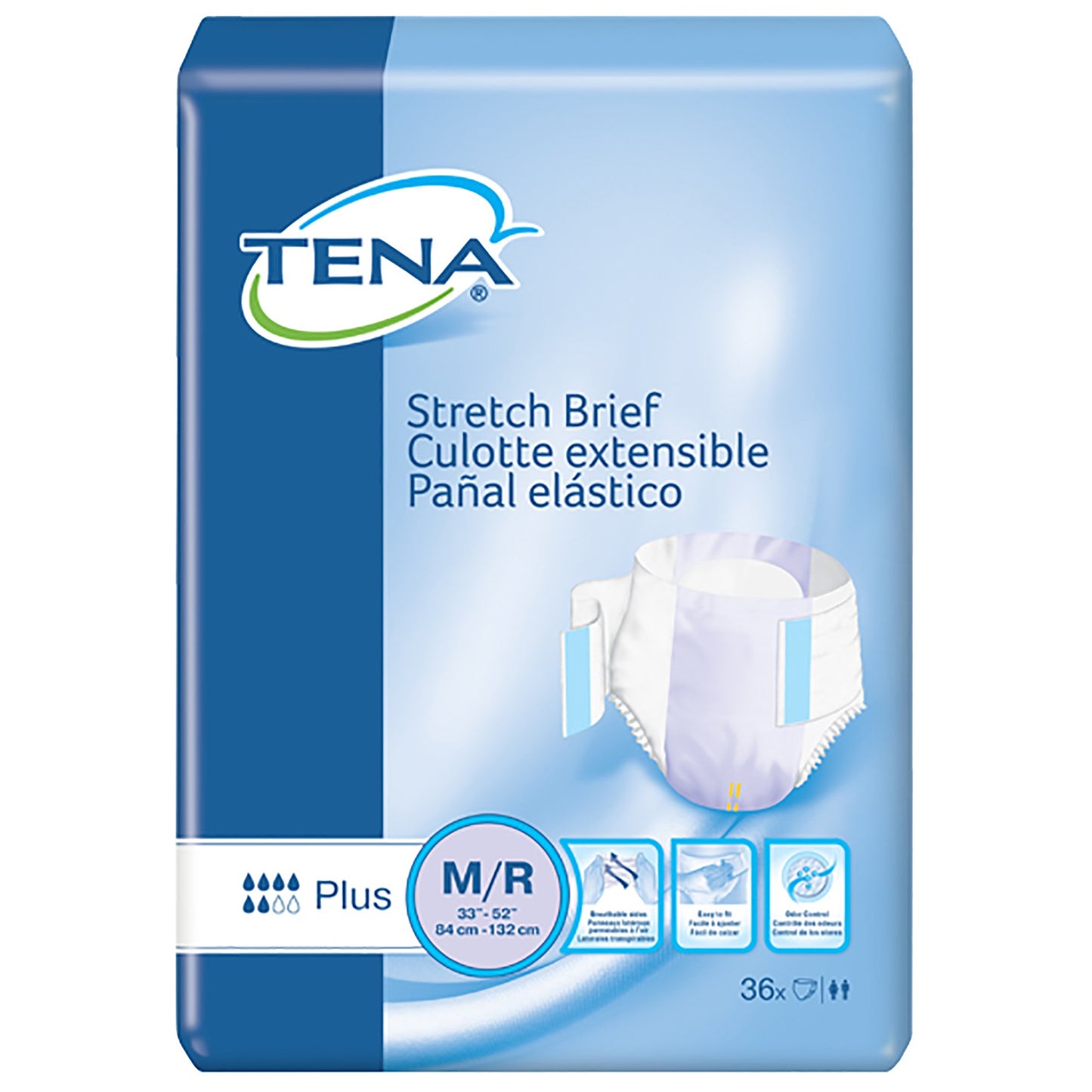 Tena® Stretch™ Plus Incontinence Brief, Medium, 36 ct