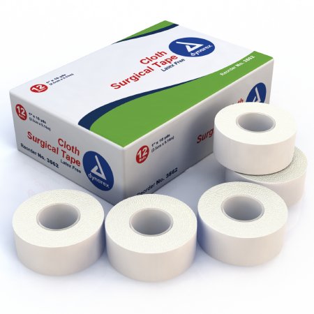 Dynarex® Cloth Medical Tape, 1 Inch x 10 Yard, White, 12 ct