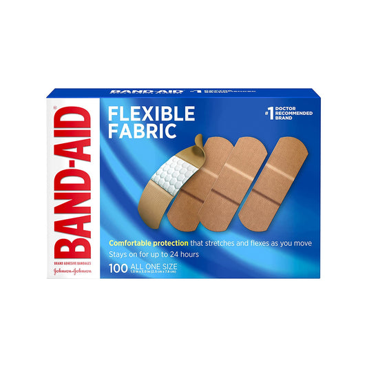 Band-Aid® Flexible Fabric Tan Adhesive Strip, 1 x 3 ", 100 ct