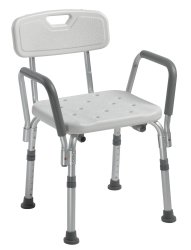 Drive™ Shower Chair with Back and Removable Padded Arms