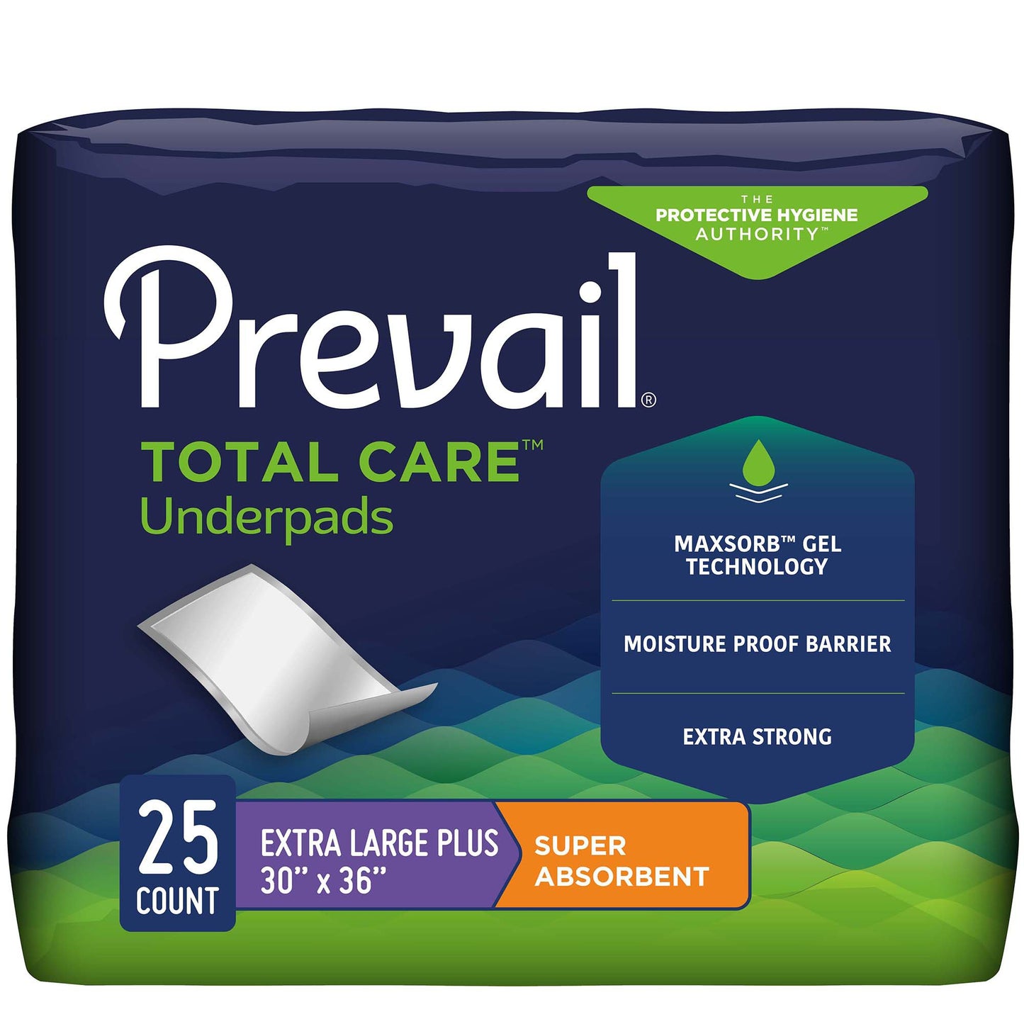 Prevail® Total Care™ Super Absorbent Polymer Underpad, 30 x 36 "