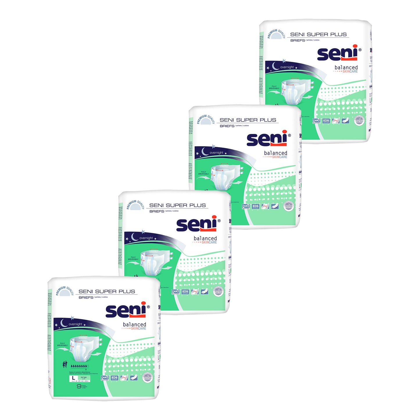 Seni® Super Plus Heavy to Severe Absorbency Incontinence Brief, Large, 9 ct