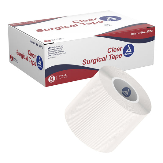 Dynarex® Adhesive Medical Tape, 2 Inch x 10 Yard, Transparent, 6 ct