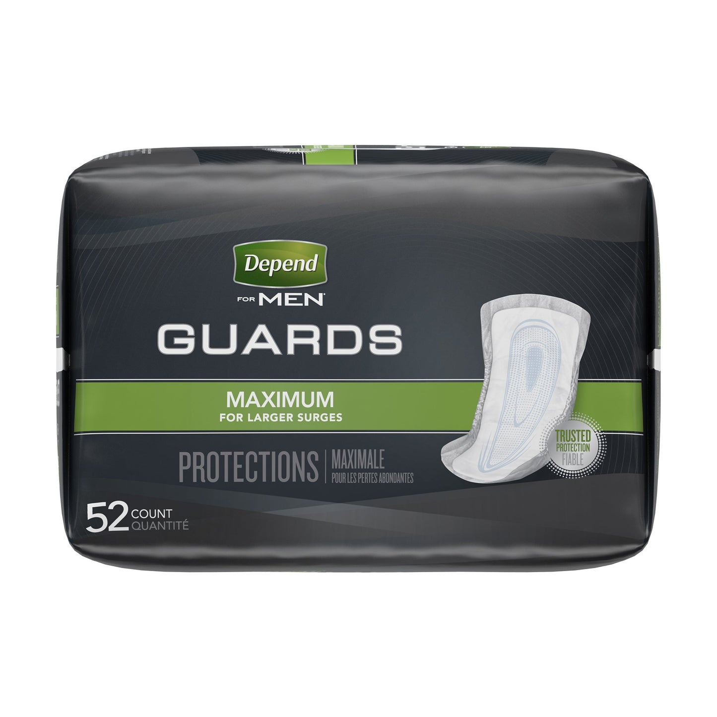 Depend Guards Incontinence Pads, Disposable, Maximum Absorbency, 12" Length, 104 ct