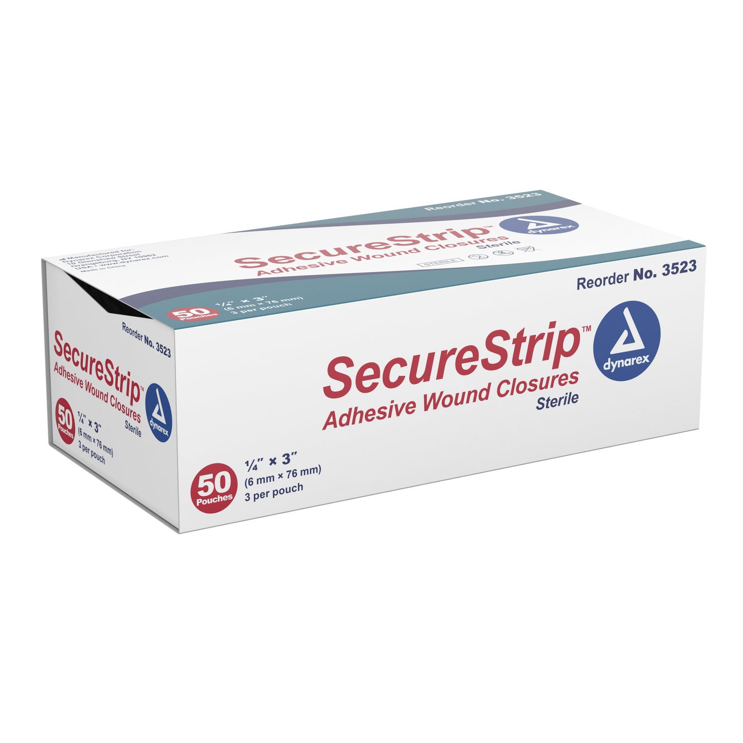 Dynarex® Secure Strip™ Adhesive Wound Closure Strip, .25 by 3 Inches, 50PK ct