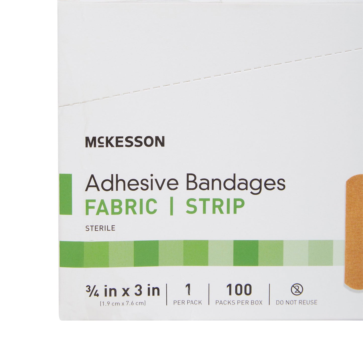 McKesson Tan Adhesive Bandage Strips, 3/4 x 3 in., 100 ct.