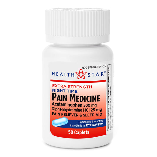 Health Star Nighttime Pain Reliever and Sleep Aid, 50 ct, 12 pack