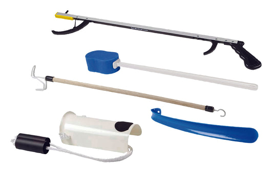 FabLife™ Hip Kit with 32 Inch Reacher, 18 Inch Plastic Shoehorn, and 24 Inch Dressing Stick
