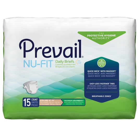 Prevail® Nu-Fit® Maximum Incontinence Brief, Extra Large, 15 ct