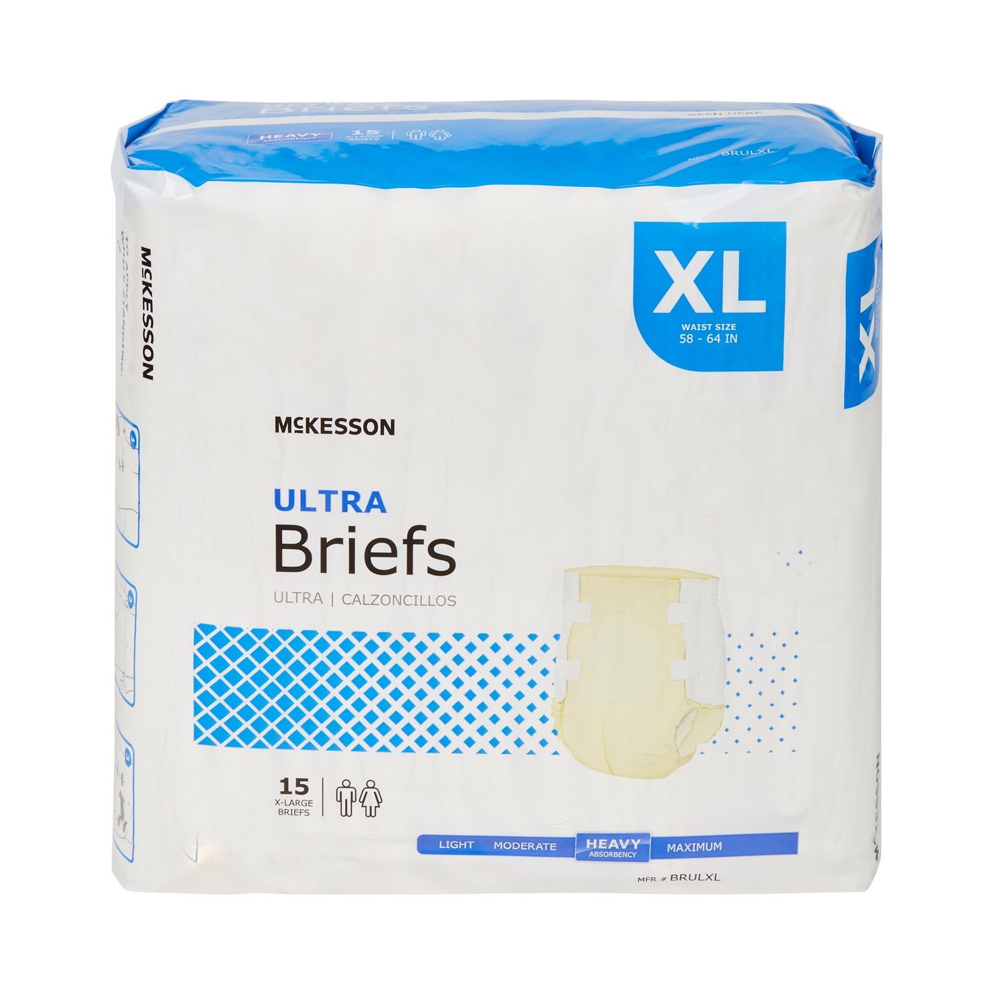 McKesson Ultra Heavy Absorbency Incontinence Brief, X-Large, 15 ct