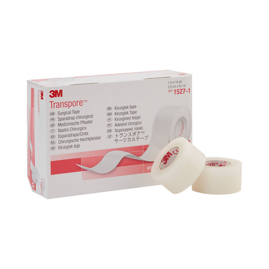 3M™ Transpore™ Plastic Medical Tape, 1 " x 10 Yard, Transparent