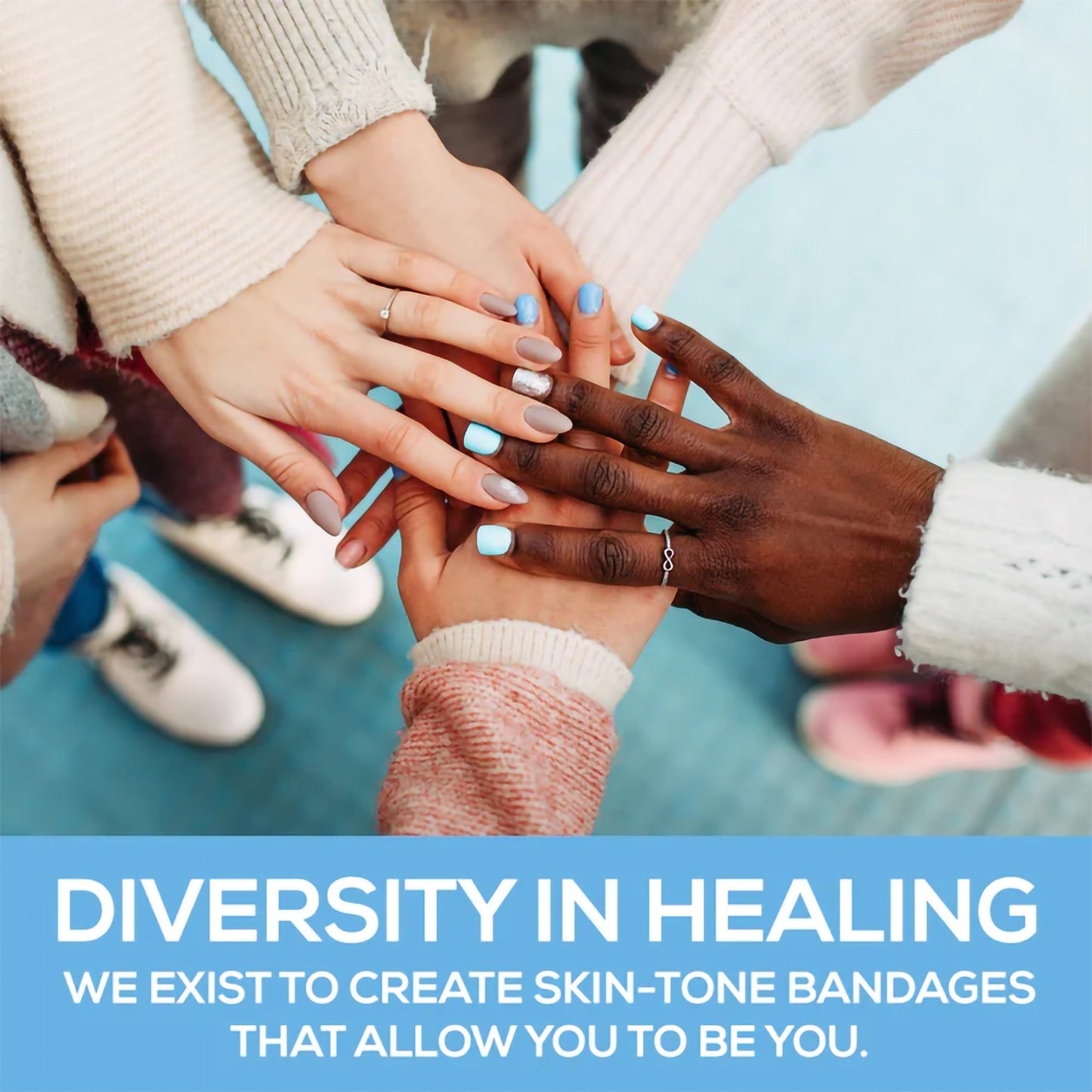 Tru-Colour Skin Tone Bandages Variety Pack, Latex-Free Adhesive Bandage