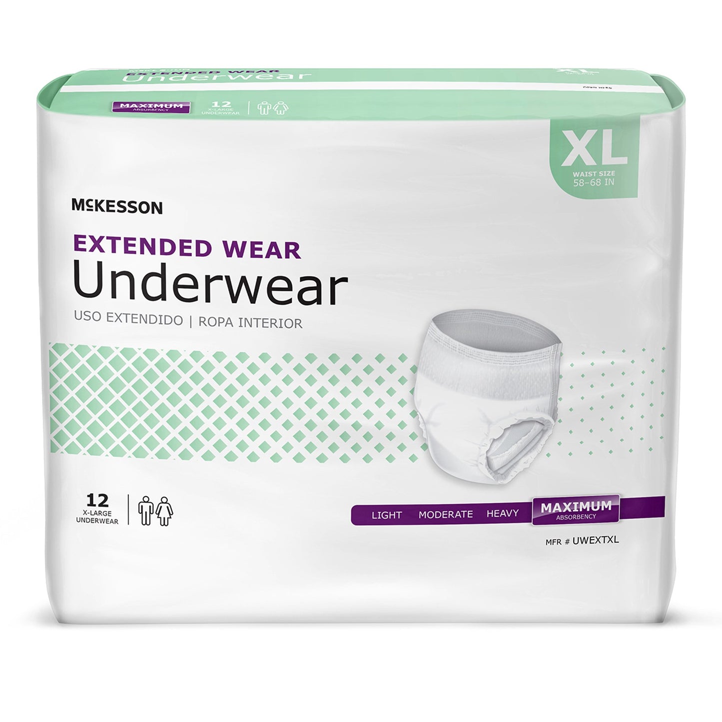 McKesson Extended Wear Maximum Absorbent Underwear, XL, 48 ct