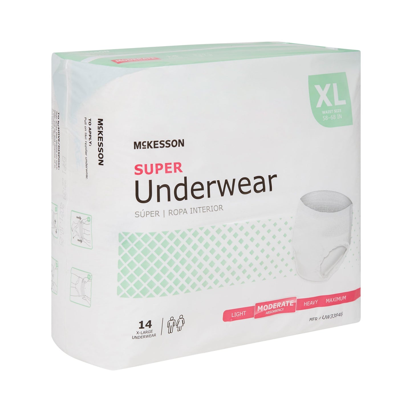 McKesson Super Moderate Absorbent Underwear, Extra Large, 14 ct