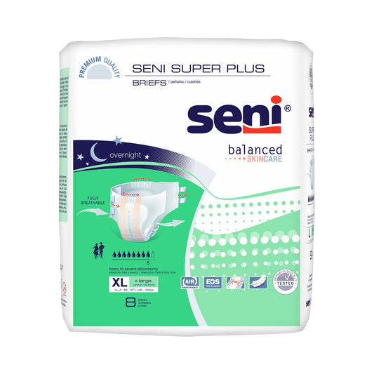 Seni® Super Plus Heavy to Severe Absorbency Incontinence Brief, XL, 8 ct