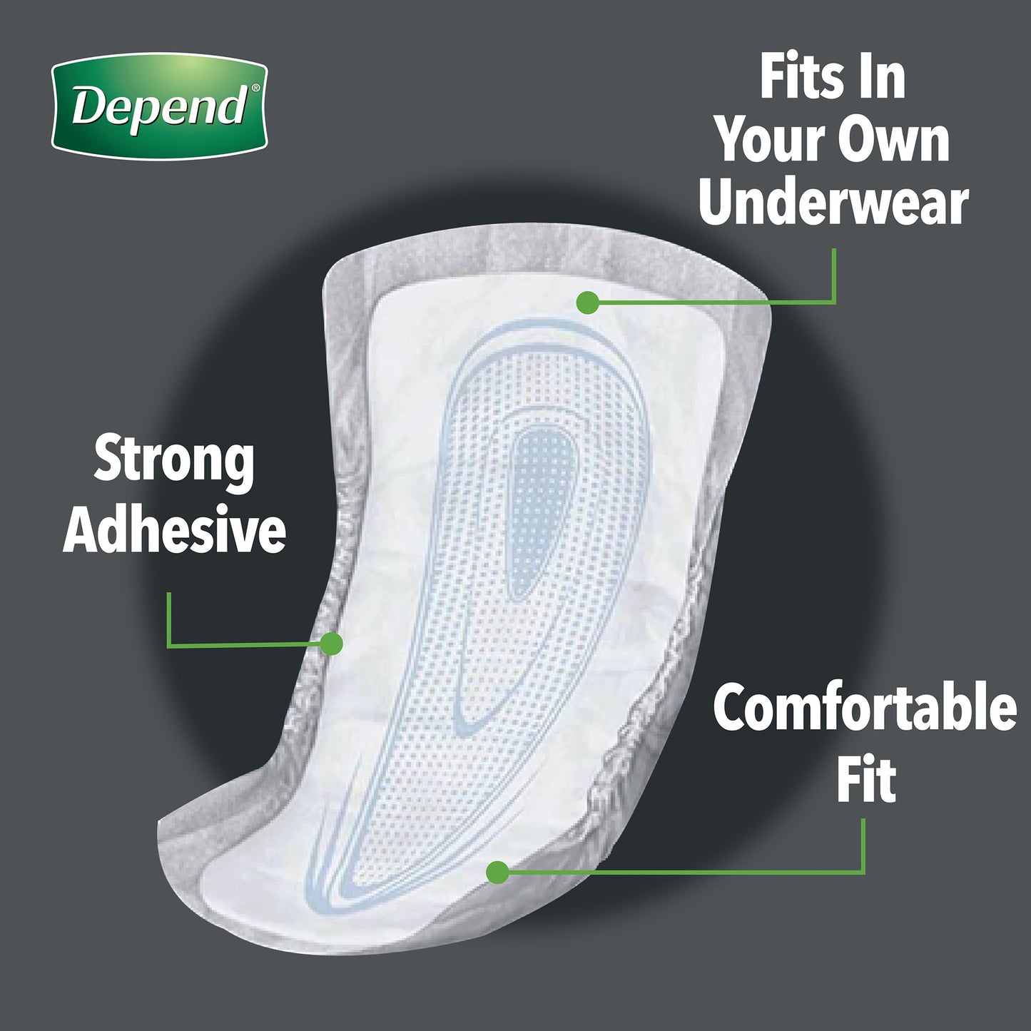 Depend Guards Incontinence Pads, Disposable, Maximum Absorbency, 12" Length, 52 ct