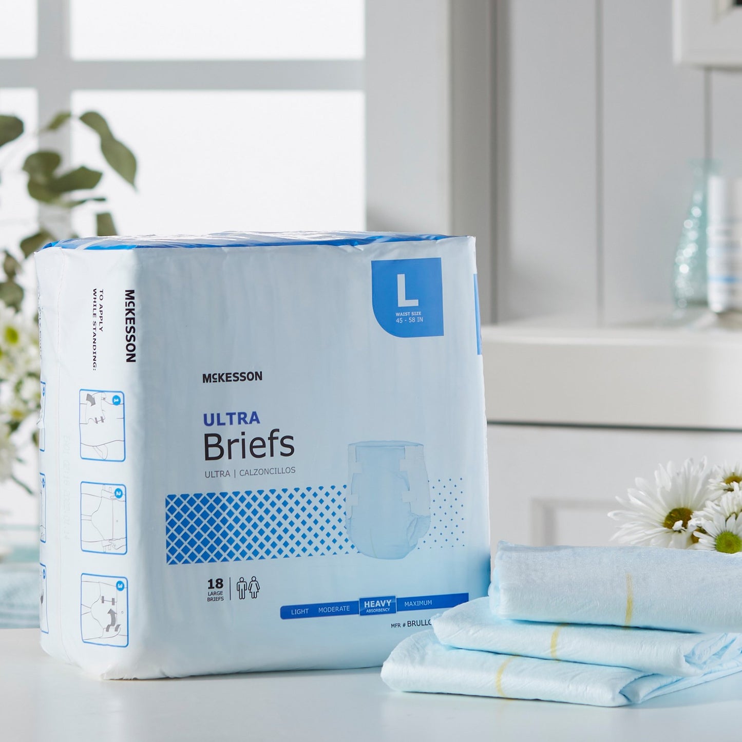 McKesson Ultra Heavy Absorbency Incontinence Brief, Large, 18 ct