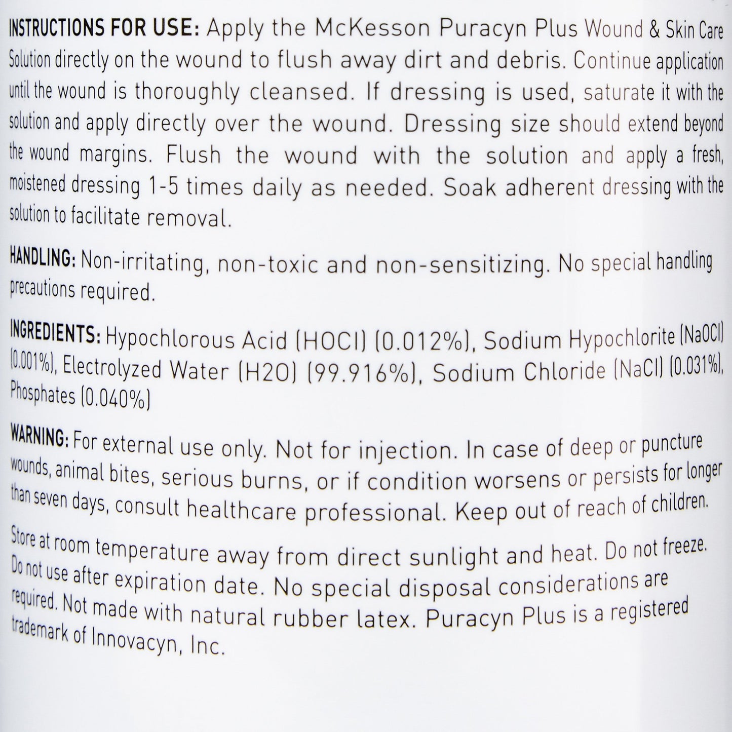McKesson Puracyn® Plus Wound Irrigation Solution, 16.9 oz. Spray Bottle