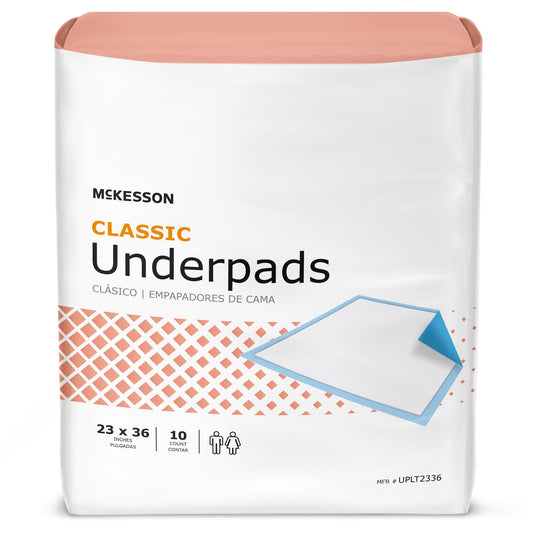 McKesson Classic Light Absorbency Underpad, 23 x 36 ", 10 ct