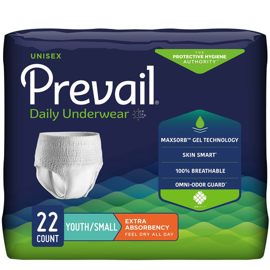 Prevail® Daily Underwear Extra Absorbent Underwear, Small (Youth), 22 ct
