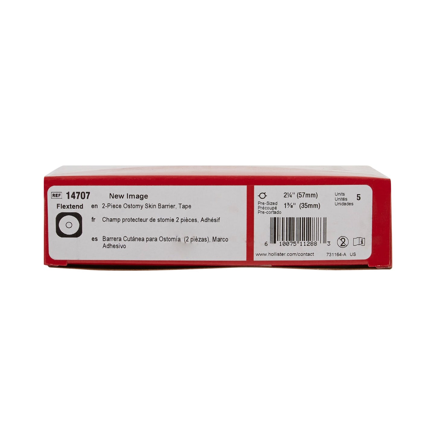 Ostomy Barrier New Image™ Flextend™ Precut, Extended Wear Adhesive Tape 57 mm Flange Red Code System Hydrocolloid 1-3/8 Inch Opening