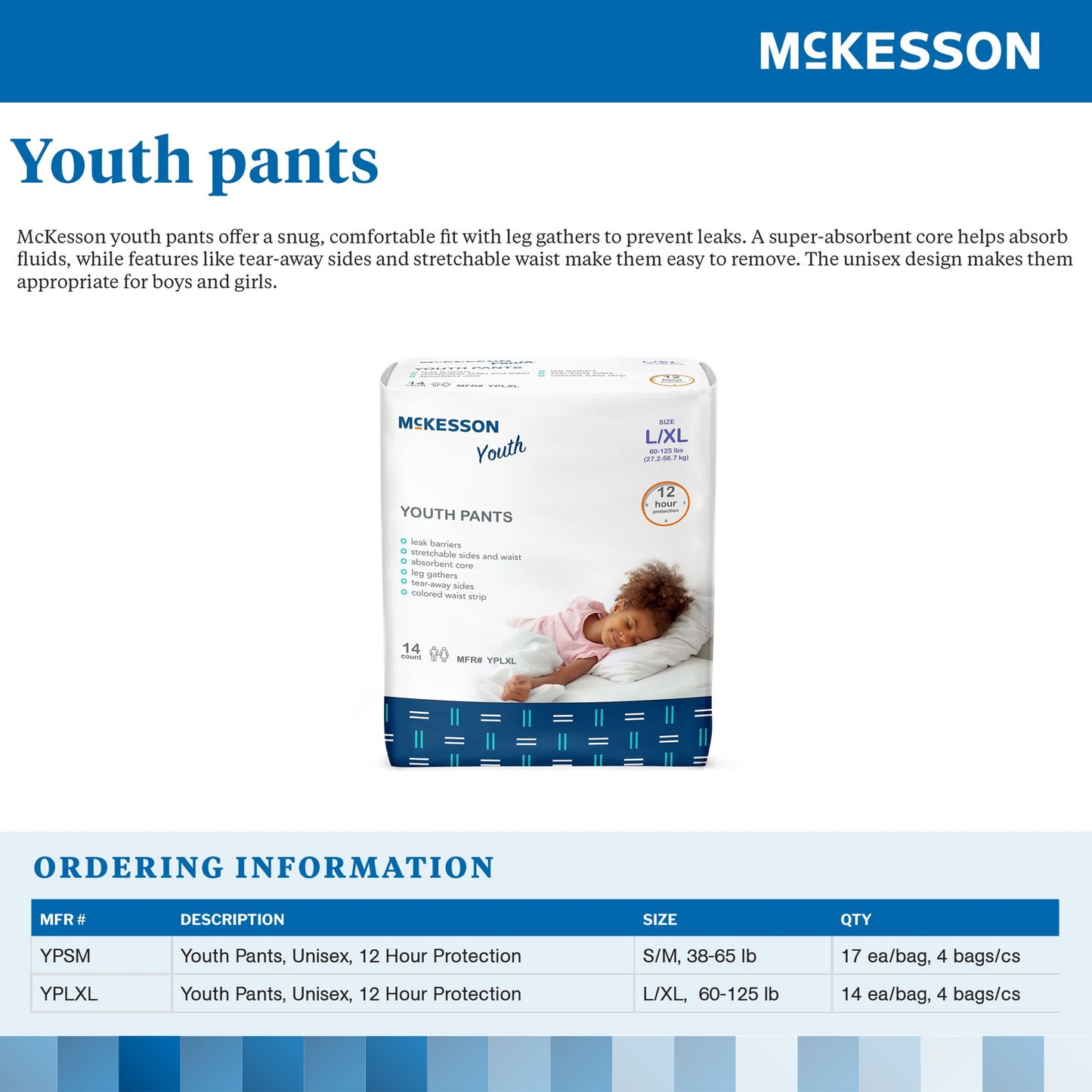 McKesson Youth Pants, Large/X-Large, 14 ct