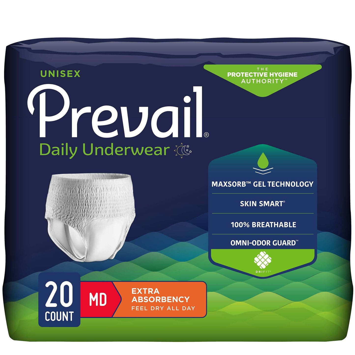 Prevail® Daily Underwear Extra Absorbent Underwear, Medium, 20 ct