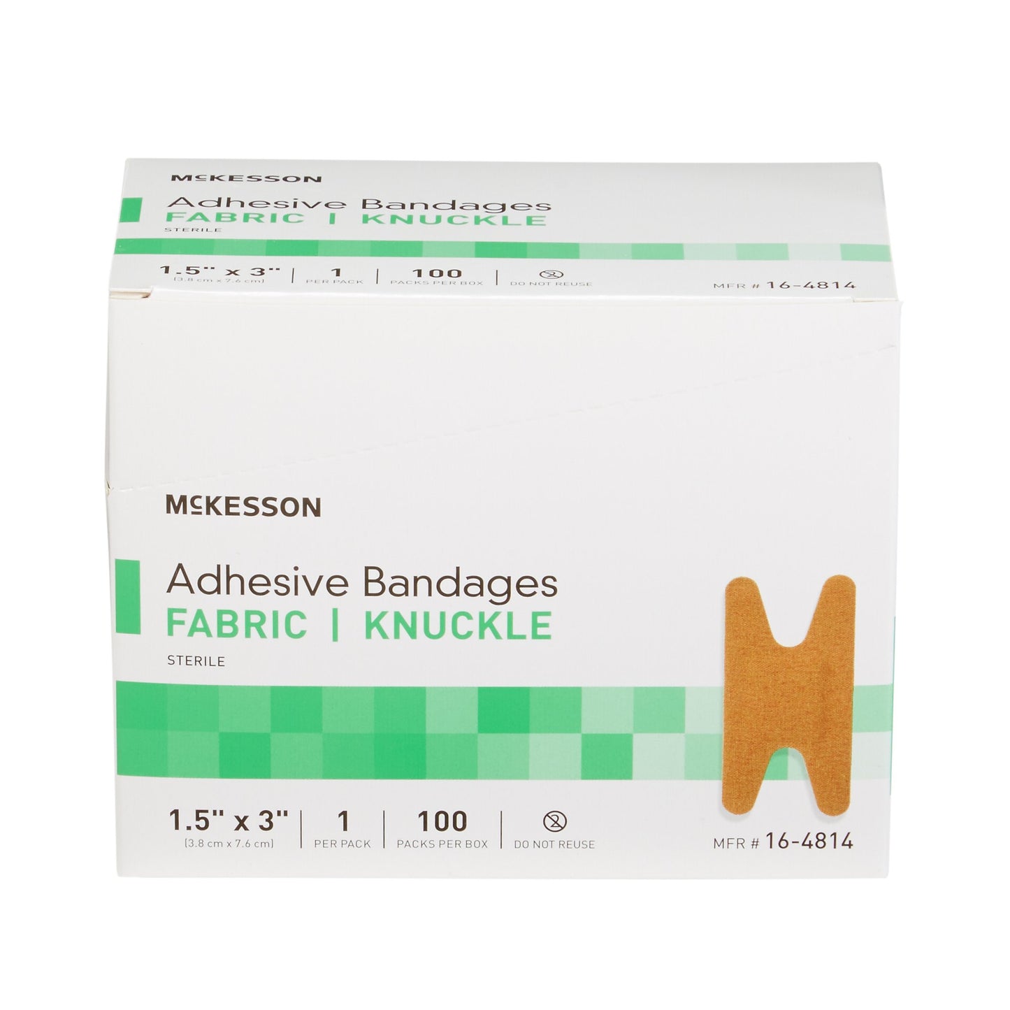McKesson Knuckle Tan Adhesive Strip, 1-1/2 x 3 Inch, 2400 ct