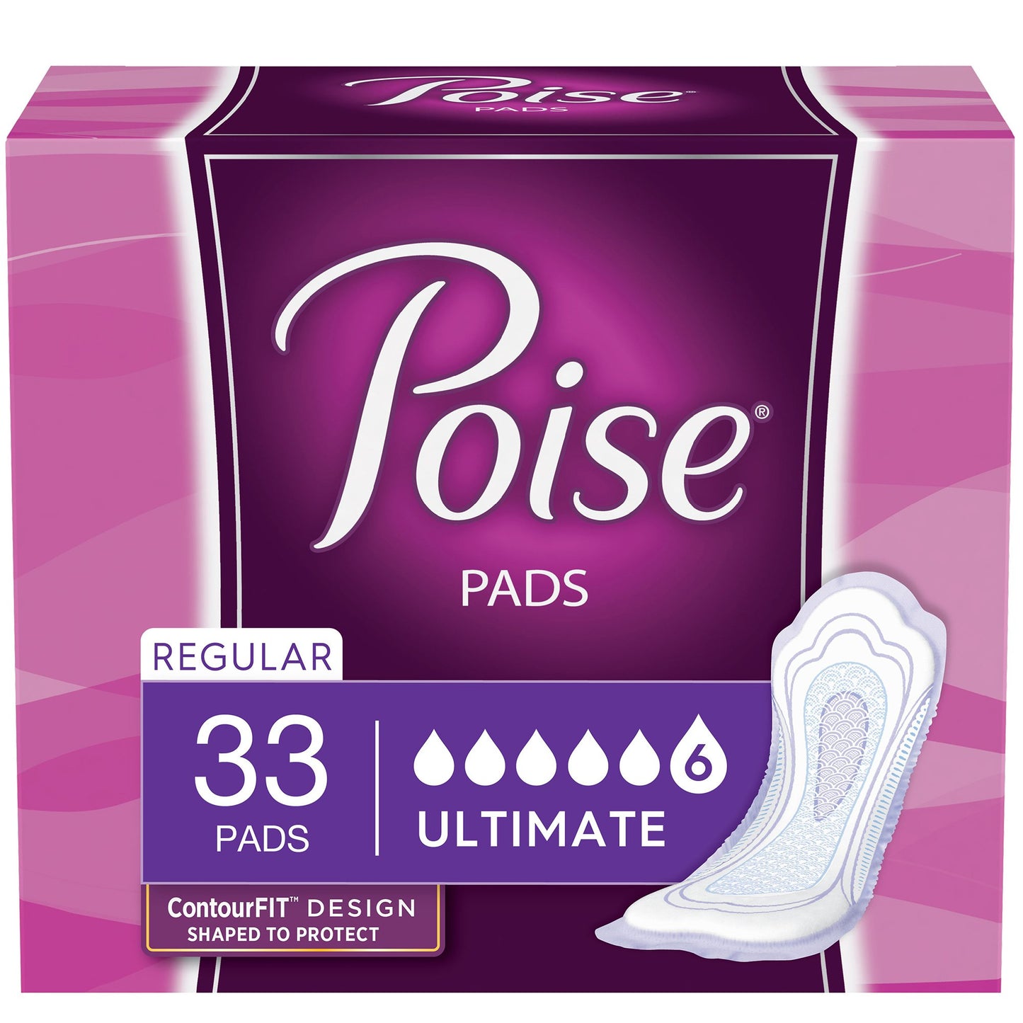 Poise Bladder Control Pads, Heavy Absorbency, 33 ct
