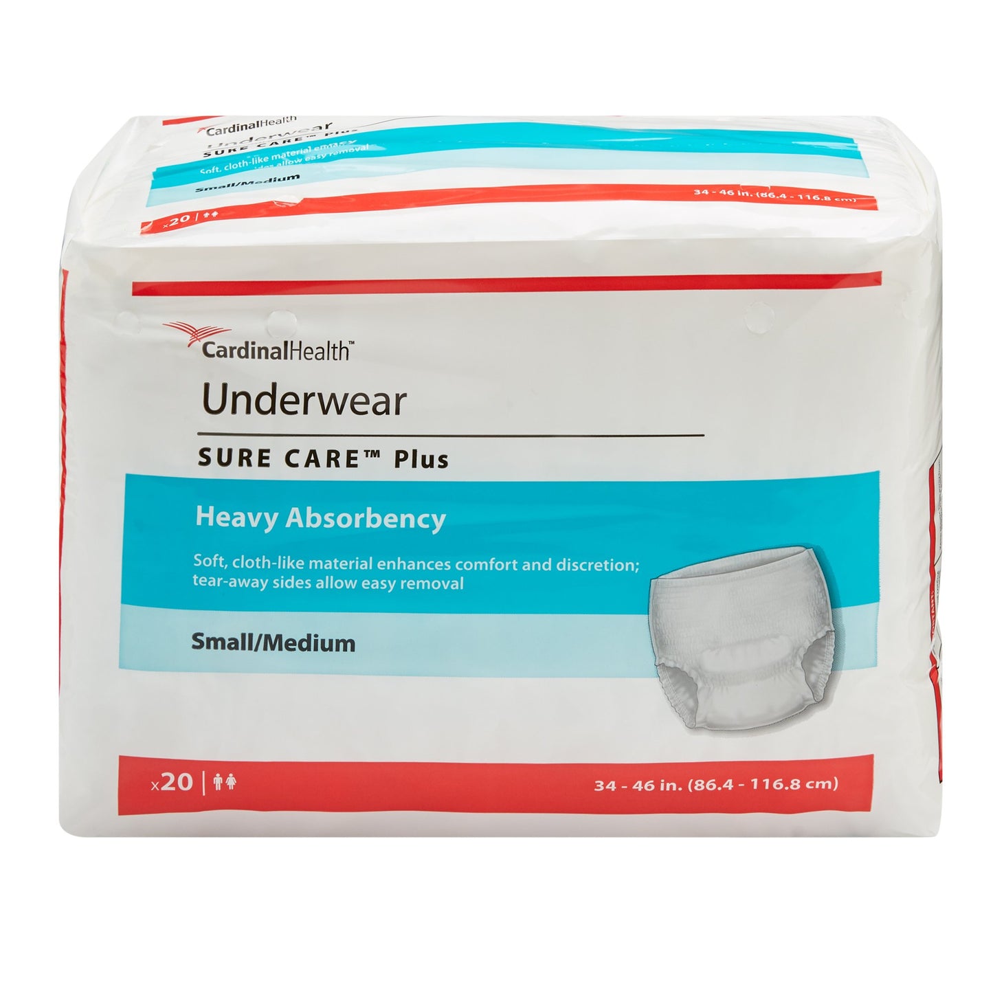 Sure Care™ Plus Heavy Absorbent Underwear, Medium, 20 ct