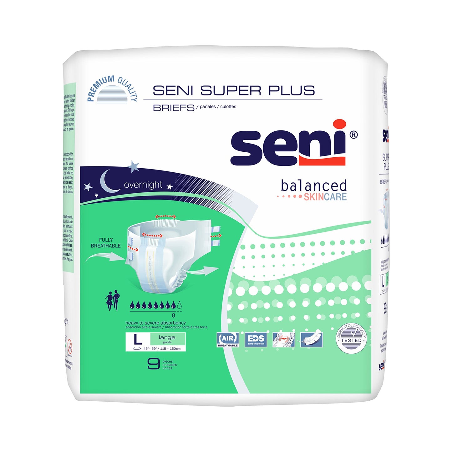 Seni® Super Plus Heavy to Severe Absorbency Incontinence Brief, Large, 9 ct